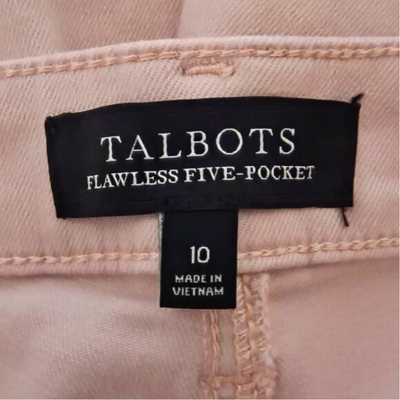 Talbots Flawless Five Pocket Jeans Women's Sz 10 Pink Mid Rise Stretch Cropped - Picture 2 of 12